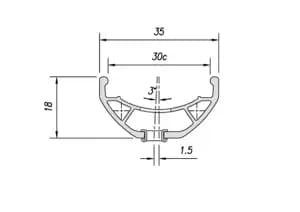 Обід Mach1 TRUCKY 30 29" 32 отв. TLR, пістонований, 685г, чорний