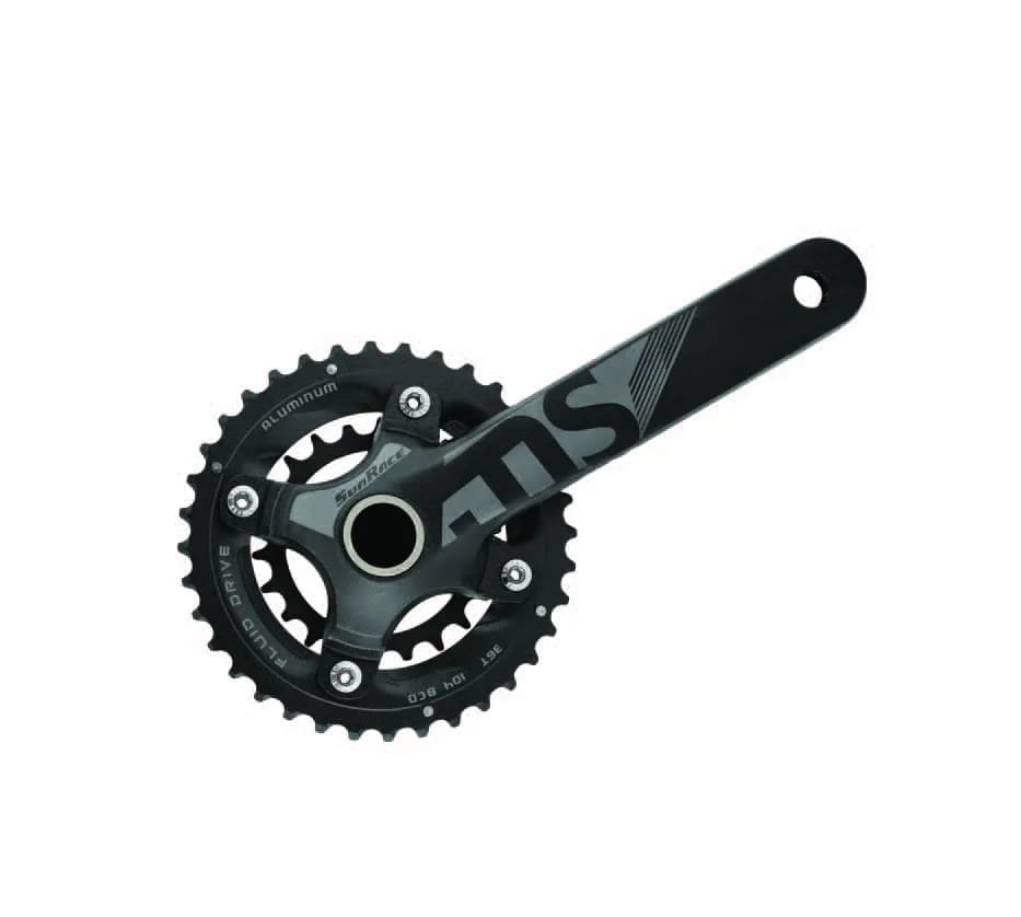 Комплект шатунів SunRace FCMS66 Hollowtech (вісь 24мм), 175 мм, 36-22T, 104/64BCD, алюмінієва зірка,