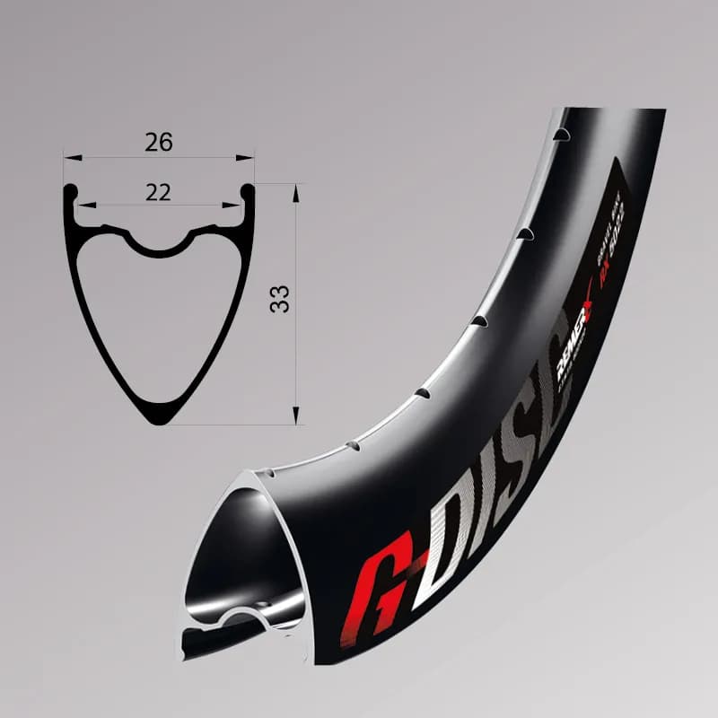 Обід Remerx G-DISC RX 5022, 28'', 622x22, 28 отв., FV, чорний анодований, E-Bike, безкамерний