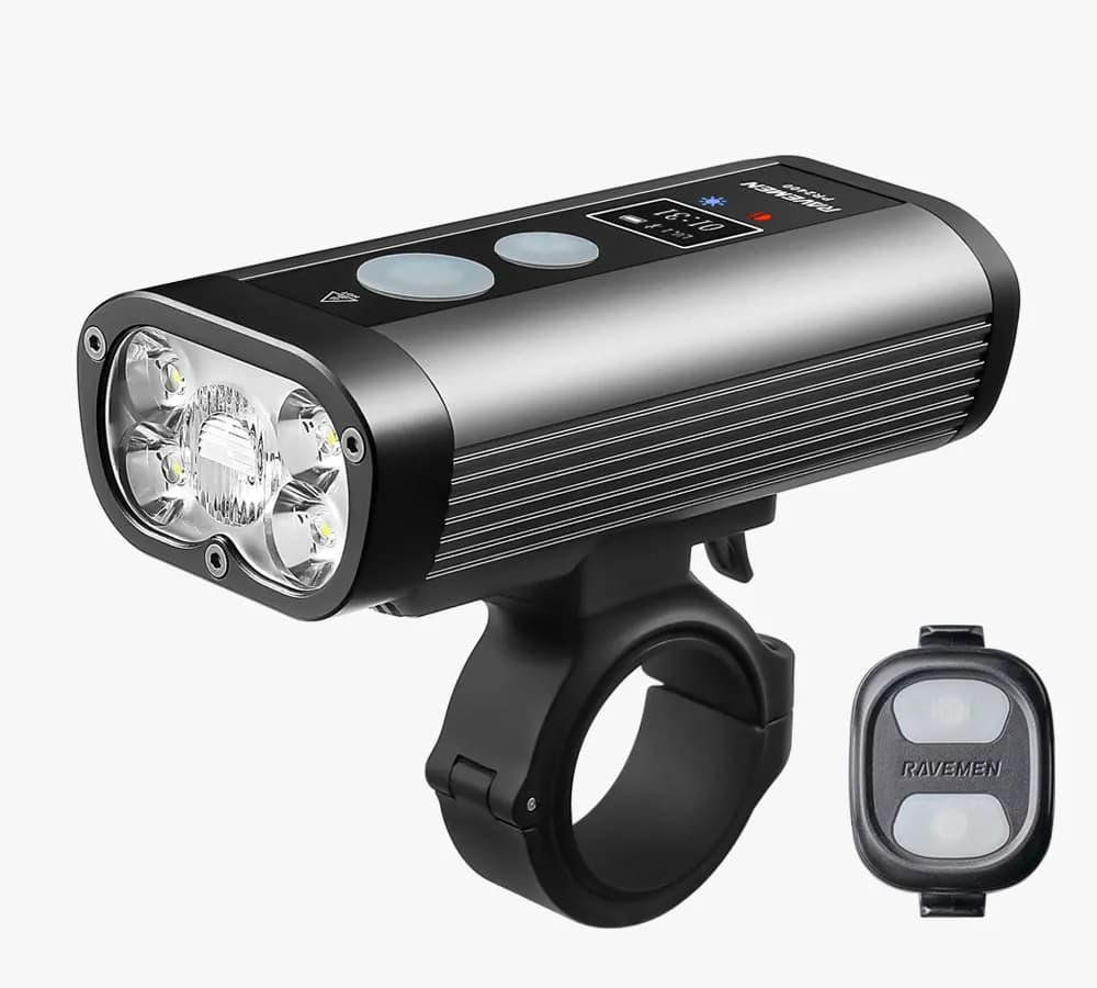 Велосипедна фара Ravemen PR2400 (2400 lm, 8000 mAh) бездротова кнопка