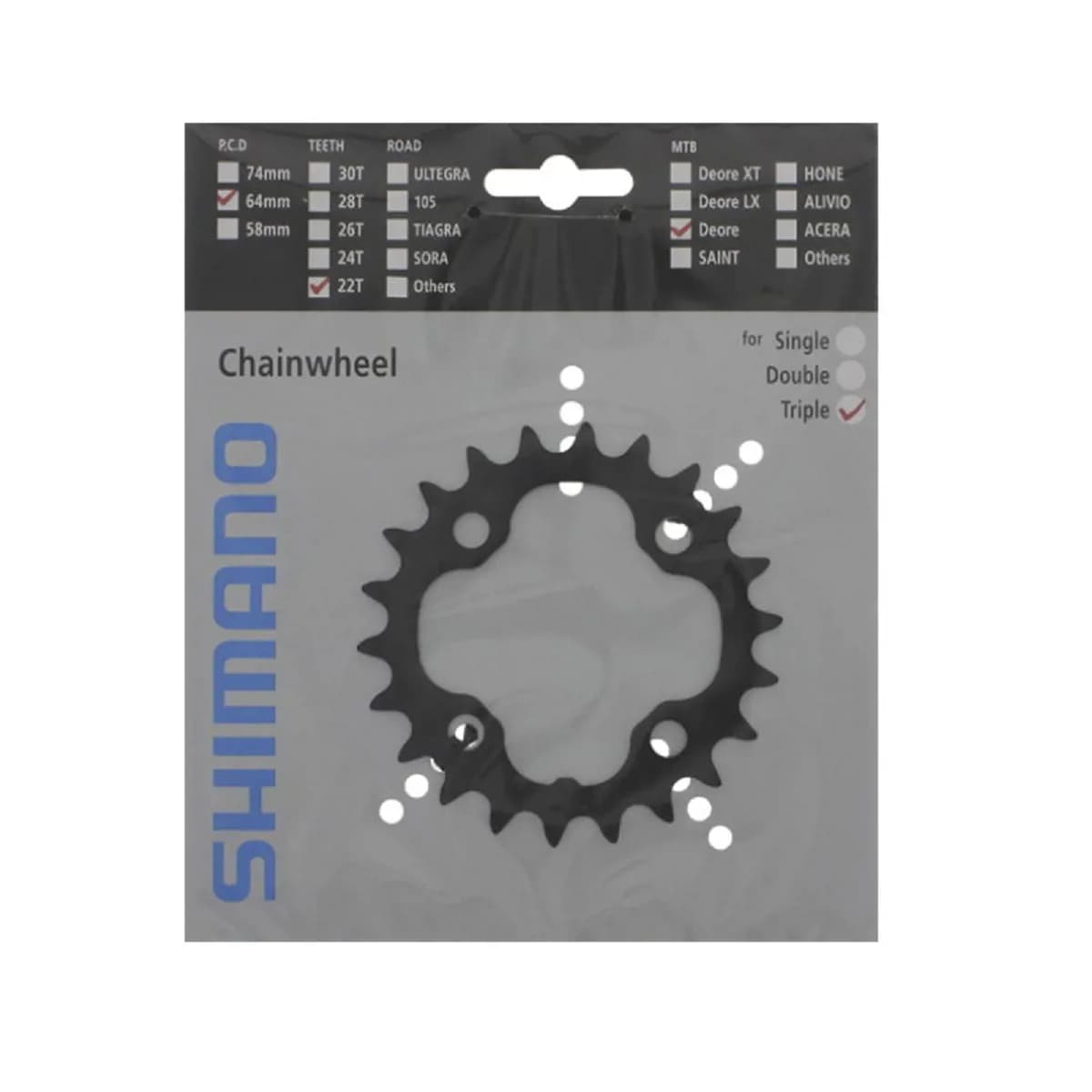 Зірка шатунів FC-M590 DEORE 22зуб. чорн, 9-швидк. 64мм