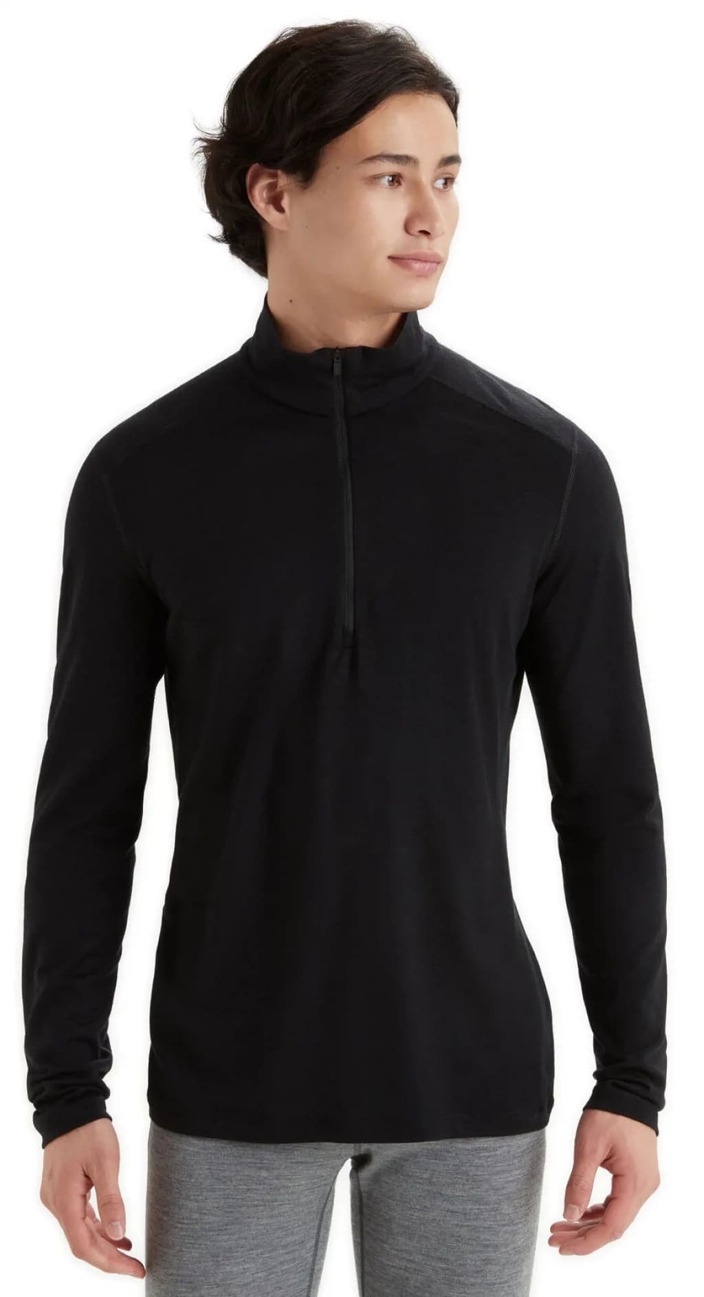 Термофутболка з довгим рукавом ICEBREAKER 200 Oasis LS Half Zip MEN BLACK L