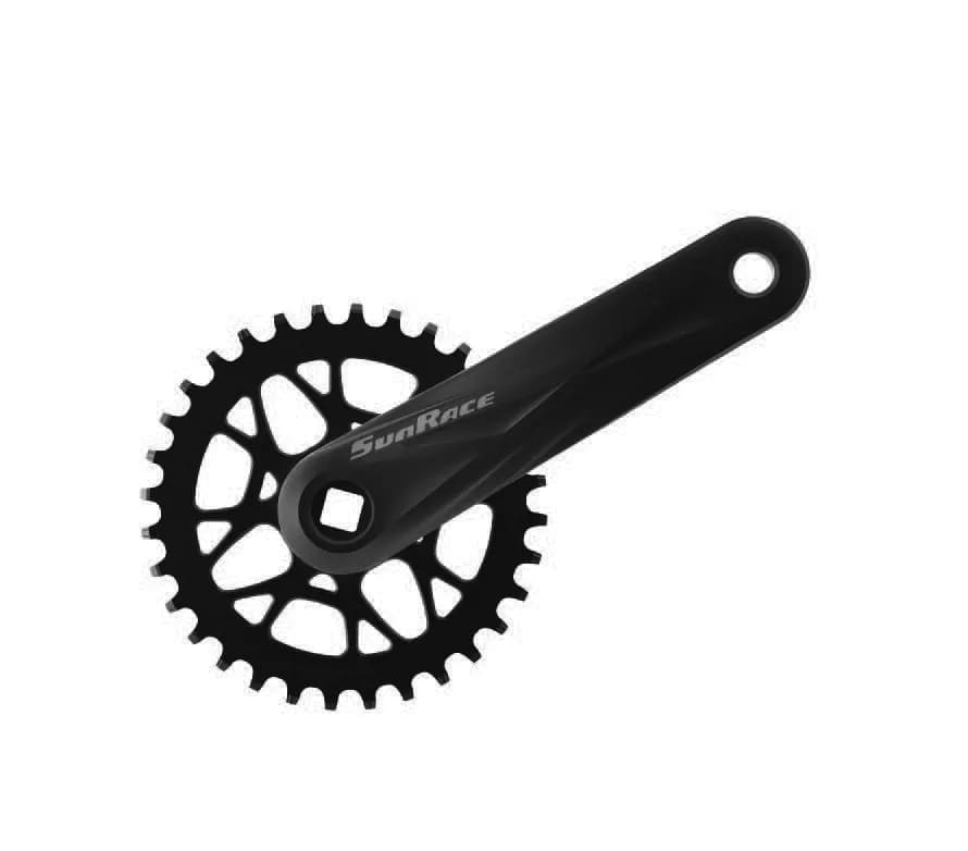 Комплект шатунів SunRace FCM408 під квадрат, 170 мм, 38T, на 11/10/9шв., чорний