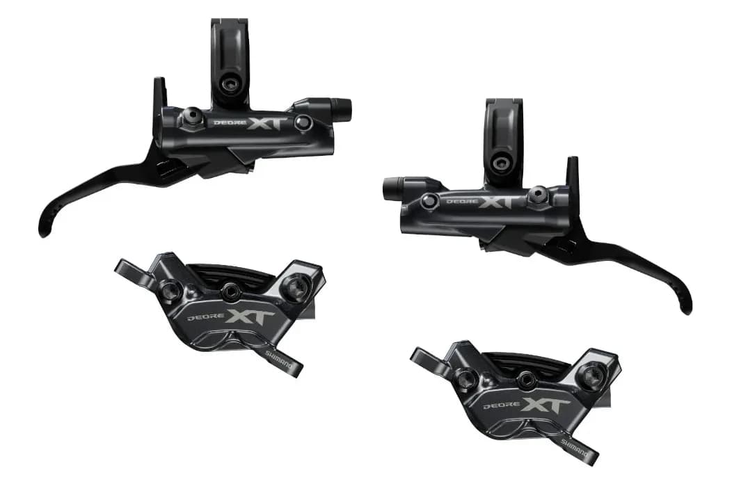 Гальмо гідравл. дискове M8220 DEORE XT перед + зад (4-поршн каліпер, J-kit гідролінії 1000 і 1700мм)