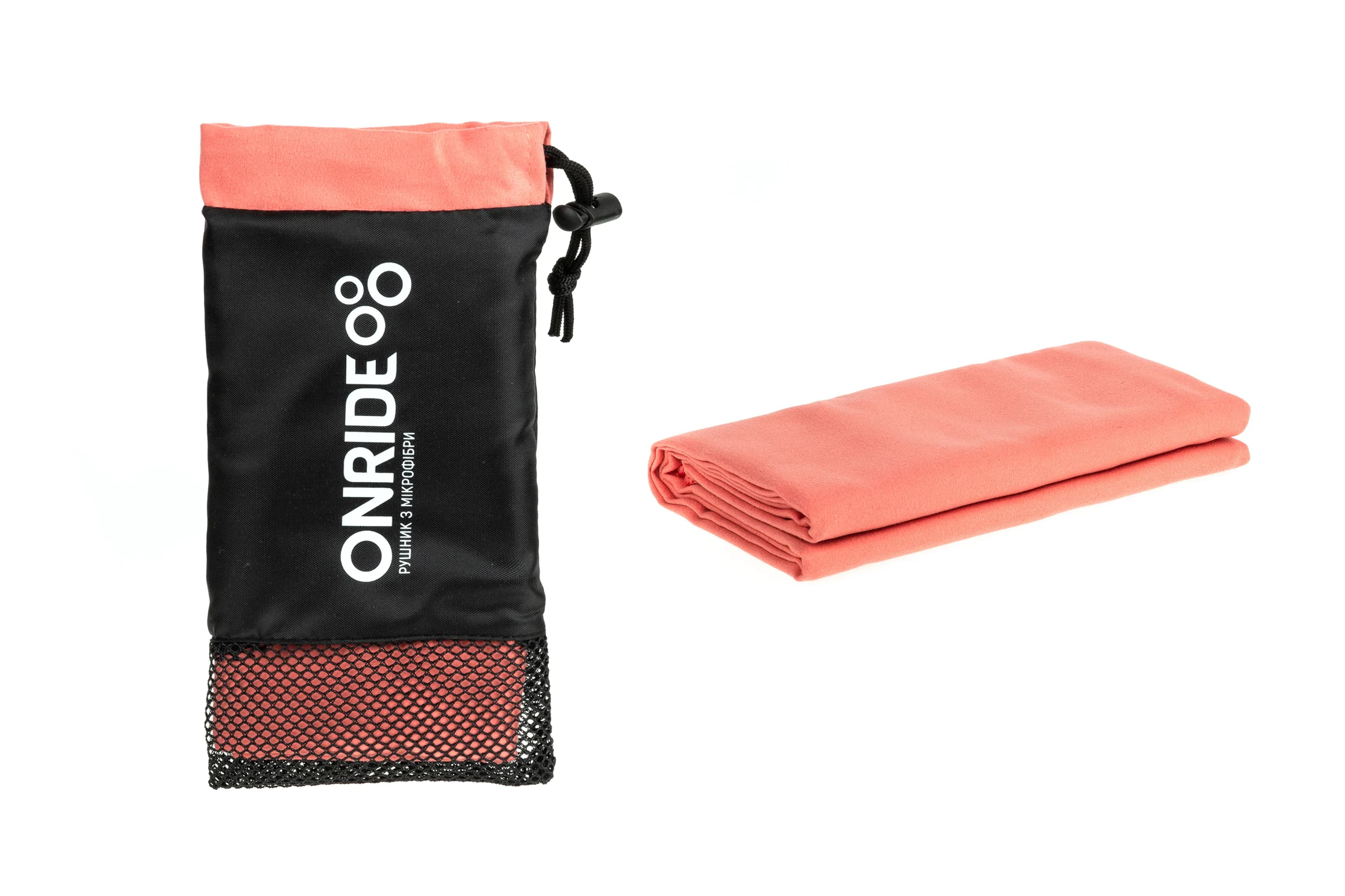 Рушник з мікрофібри ONRIDE Wipe 5 корал (100х50) у чохлі