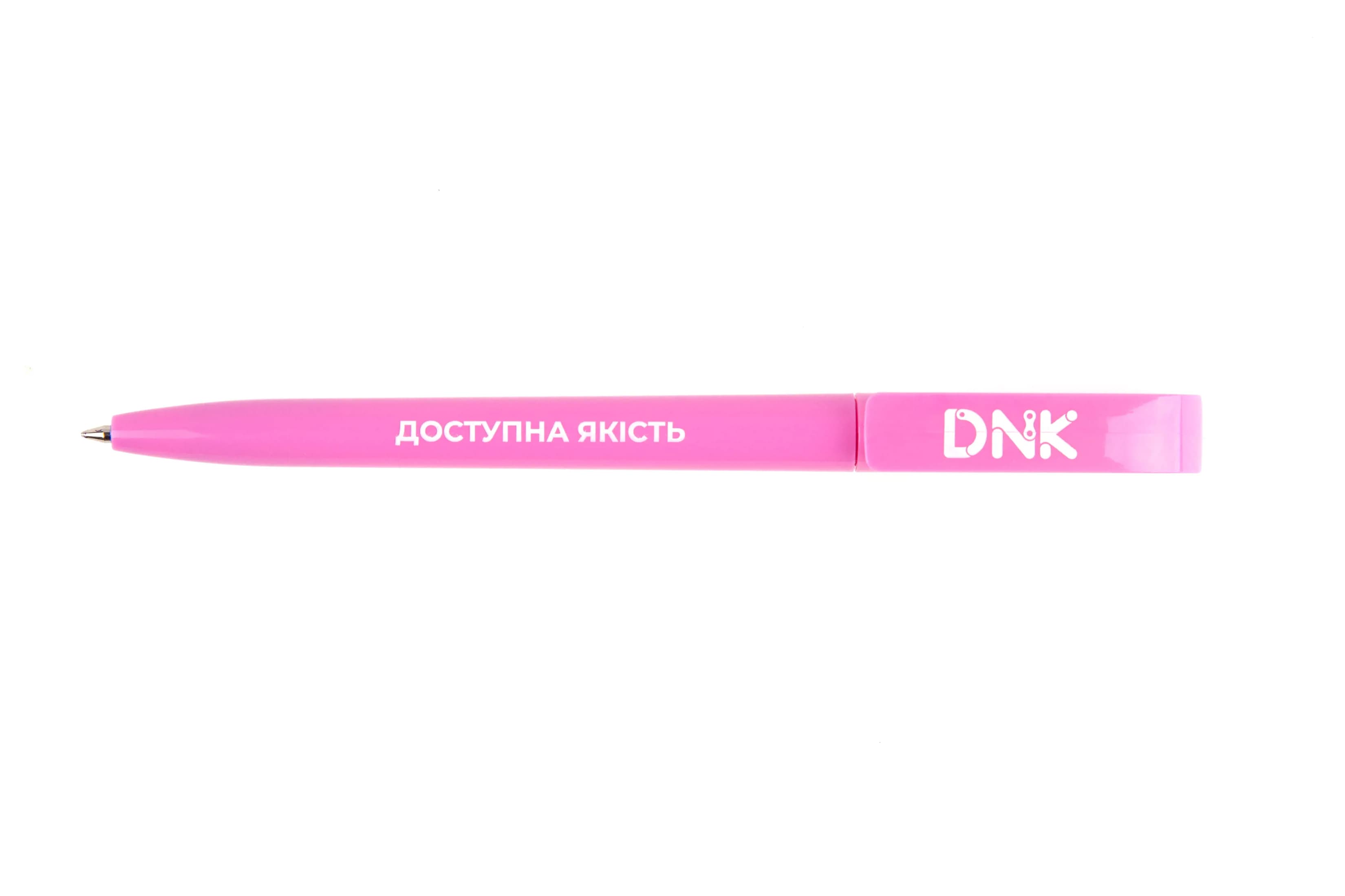 Ручка кулькова пластикова DNK, Доступна якість, рожева