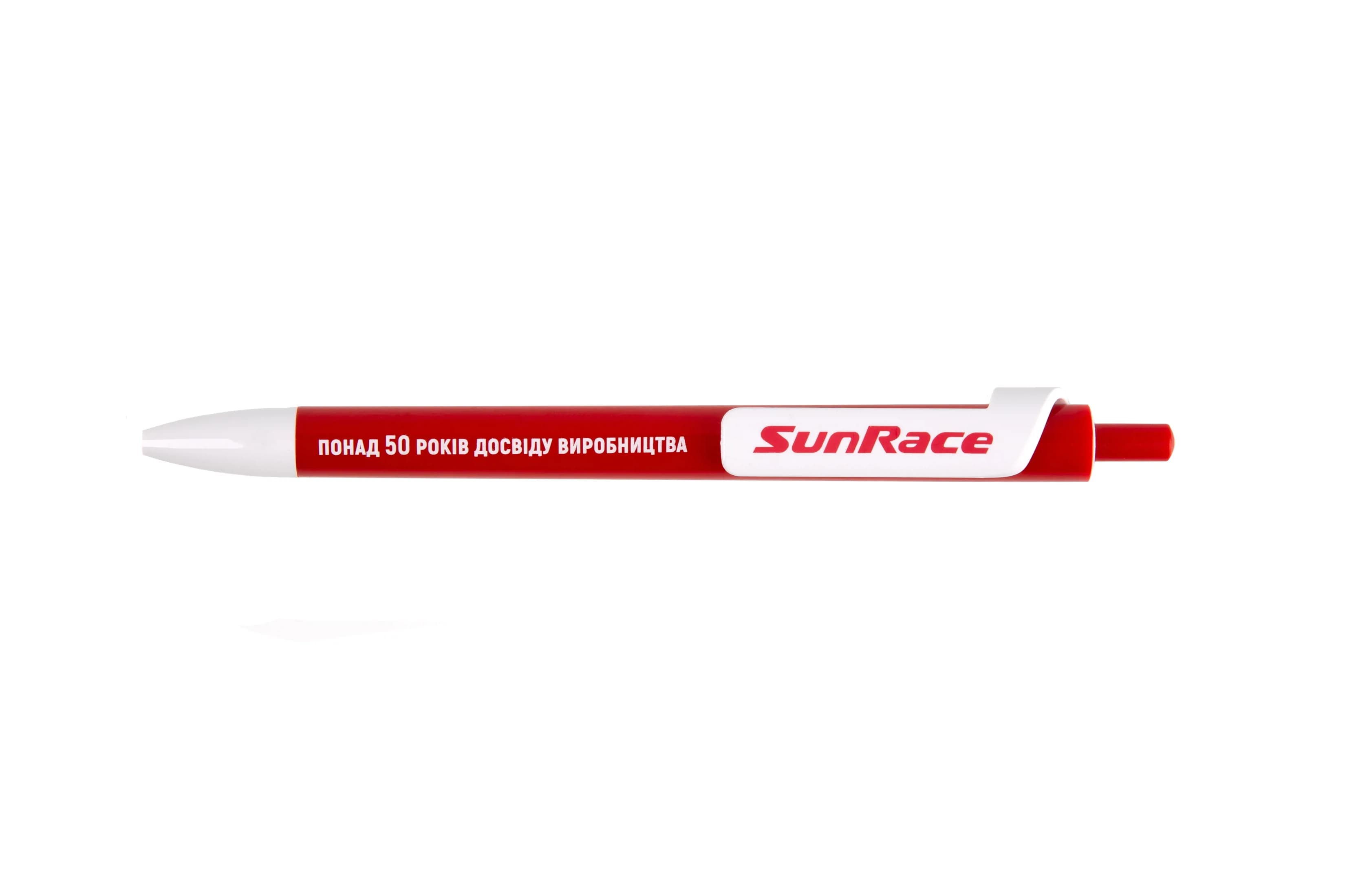 Ручка кулькова пластикова SunRace, Понад 50 років досвіду, червона