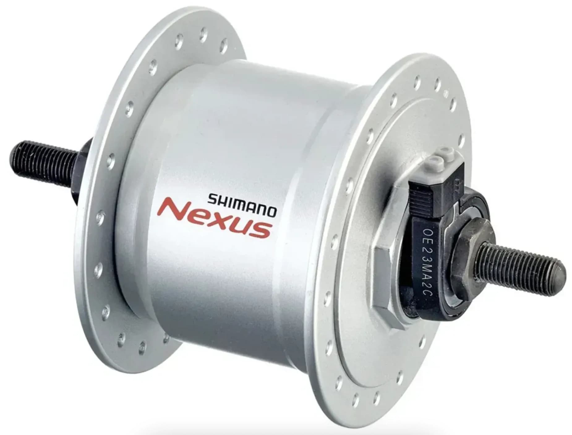 Динамо-втулка Shimano DH-C6000-3N-NT, NEXUS, 6V 2.4W, 36H,Roller Brake, 100X140MM, на гайках, срібл.OEM