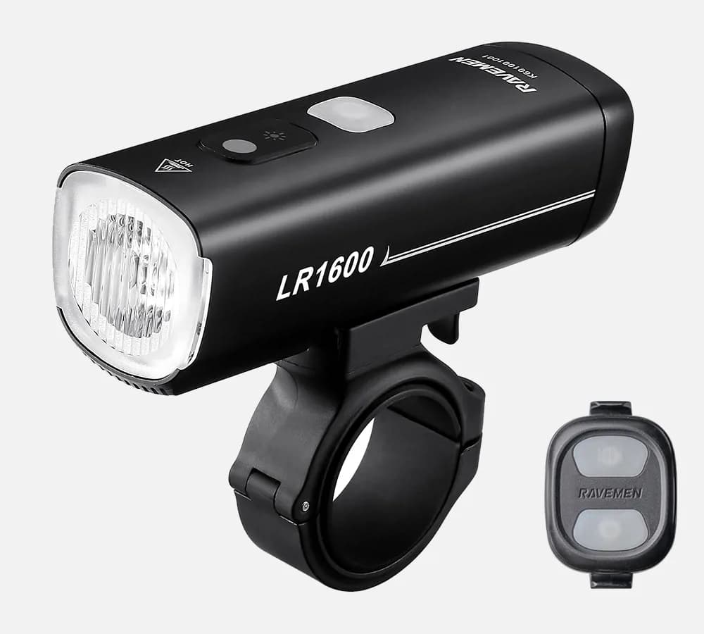 Велосипедна фара Ravemen LR1600 (1600 lm, 4000 mAh) бездротова кнопка, датчики освітленості та руху