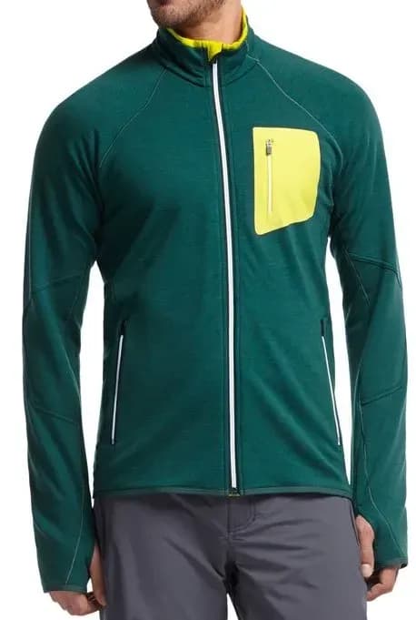 Термокофта ICEBREAKER Atom LS Zip MEN pine/chartreuse/white L