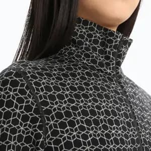 Термофутболка з довгим рукавом ICEBREAKER 250 Vertex LS Half Zip Alpine Geo WOMEN BLACK/SNOW/J L
