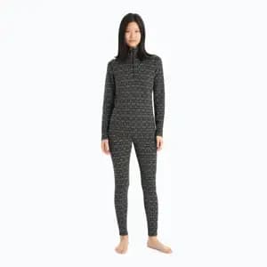 Термофутболка з довгим рукавом ICEBREAKER 250 Vertex LS Half Zip Alpine Geo WOMEN BLACK/SNOW/J L