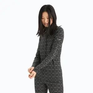 Термофутболка з довгим рукавом ICEBREAKER 250 Vertex LS Half Zip Alpine Geo WOMEN BLACK/SNOW/J L