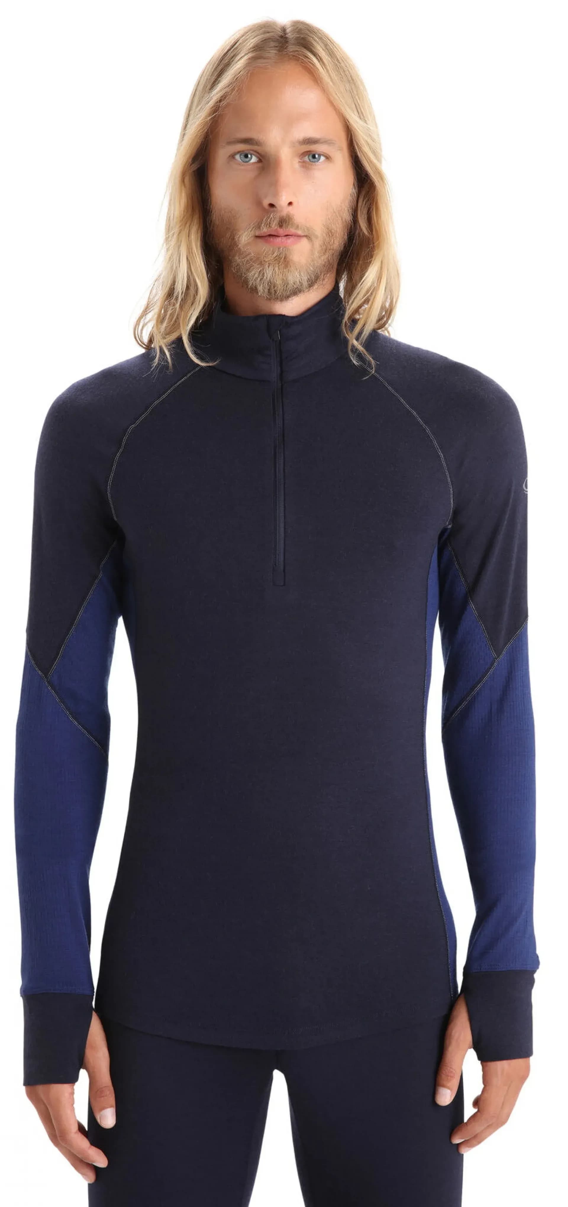 Термофутболка з довгим рукавом ICEBREAKER 260 Zone LS Half Zip MEN MID NVY/RY S