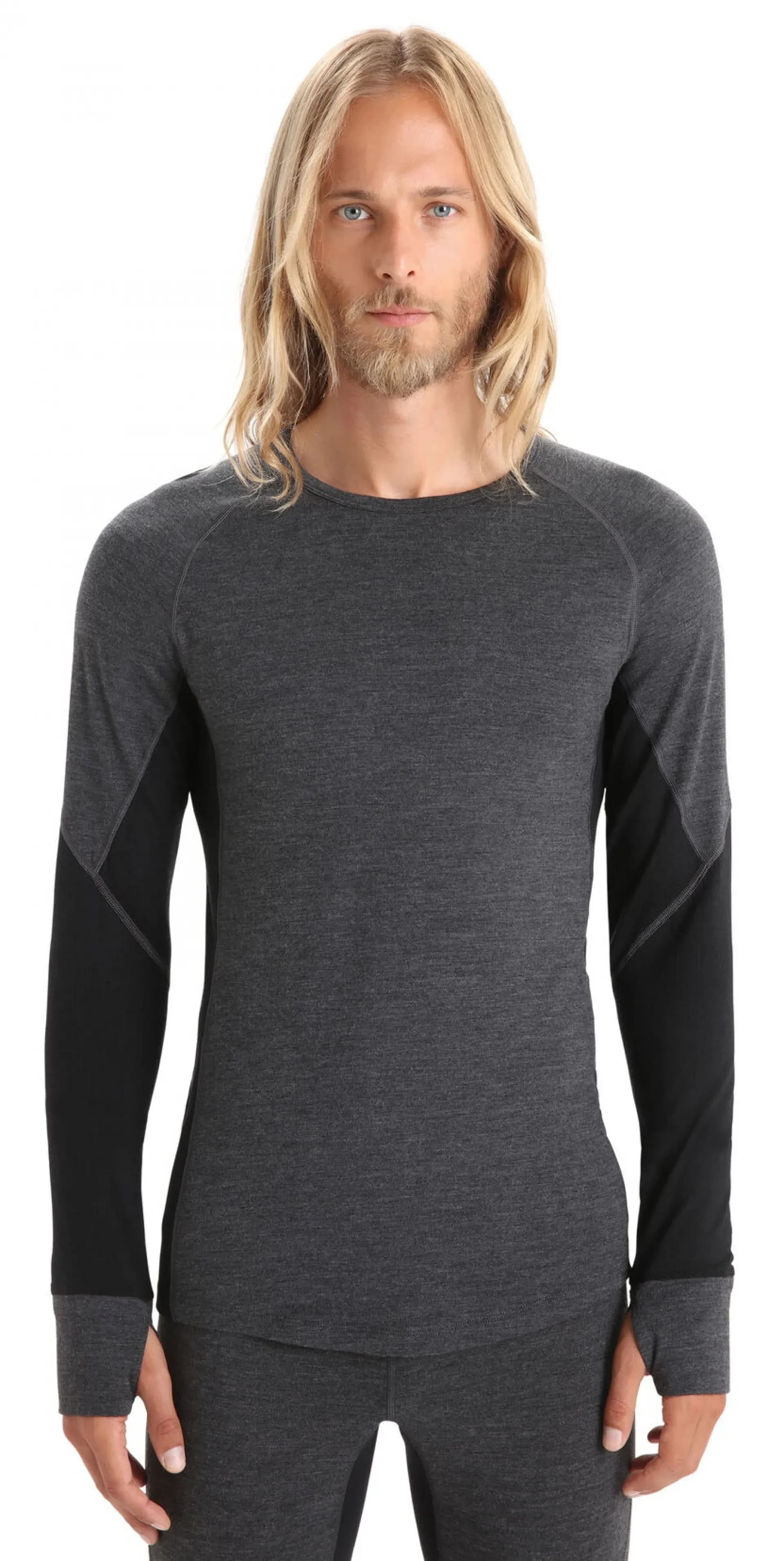 Термофутболка з довгим рукавом ICEBREAKER 260 Zone LS Crewe MEN JET HTHR/BLACK S