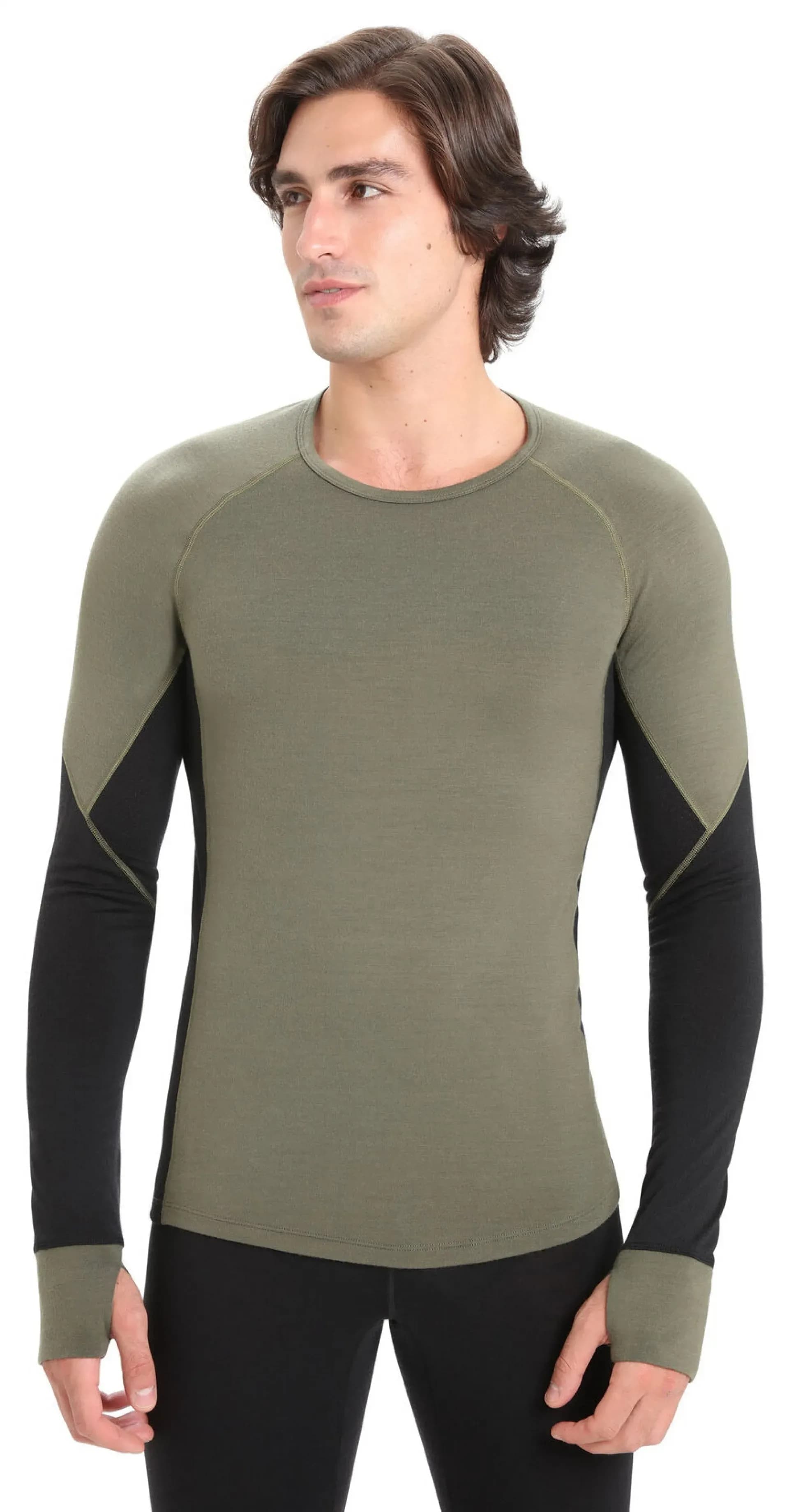 Термофутболка з довгим рукавом ICEBREAKER 260 Zone LS Crewe MEN LODEN/BLACK S