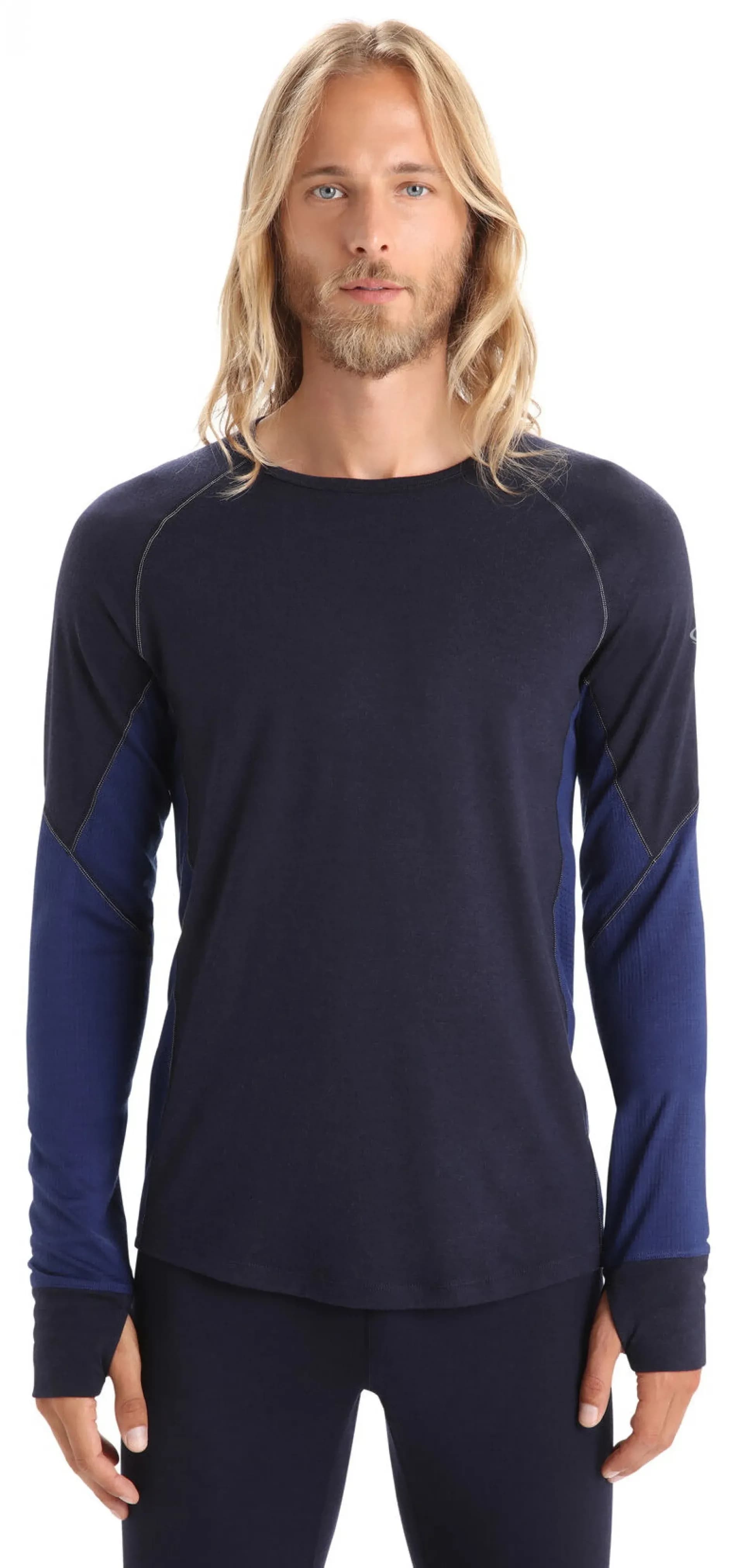 Термофутболка з довгим рукавом ICEBREAKER 260 Zone LS Crewe MEN MID NVY/RYL N S