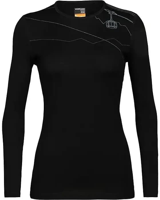 Термофутболка з довгим рукавом ICEBREAKER 200 Oasis LS Crew Skyway BLACK XS