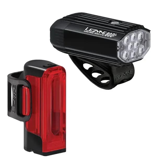Комплект світла LEZYNE MICRO 800+/STRIP 300+ PAIR Чорний матовий/Чорний 800/300 люменівів Y17