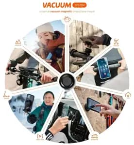Підставка на стіл з рухомим штативом для кріплення телефона FIDLOCK VACUUM flex desk, чорний