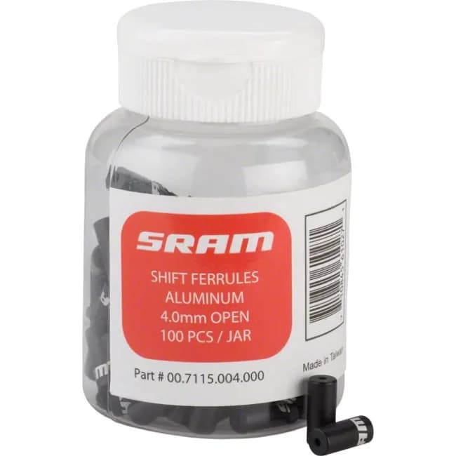 Кінцевик боудена SRAM Shift Ferrules 4.0mm Aluminum Open Black 100-count Jar