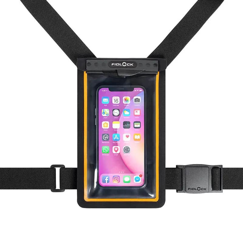 Гермосумка на груди FIDLOCK chest bag magnet, прозорий / помаранчевий / чорний