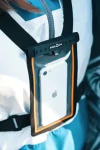 Гермосумка на груди FIDLOCK chest bag magnet, прозорий / помаранчевий / чорний