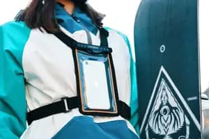 Гермосумка на груди FIDLOCK chest bag magnet, прозорий / помаранчевий / чорний