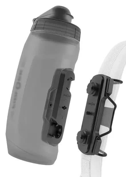 Фляга з конектором та базою FIDLOCK TWIST bottle 590мл., база для кріплення на лямку рюкзака, прозорий / чорний