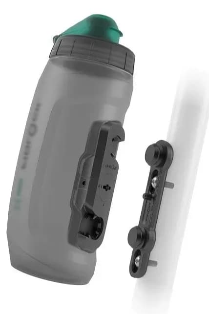 Антибактеріальна фляга з конектором та базою FIDLOCK TWIST bottle 590мл., прозорий / чорний