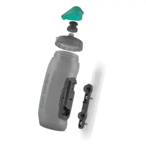 Антибактеріальна фляга з конектором та базою FIDLOCK TWIST bottle 590мл., прозорий / чорний