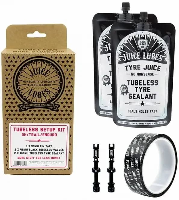 Набір безкамерки JUICE LUBES DH/Trail/Enduro, 30mm Tape, 48mm Valves, 280ml Sealant