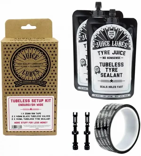 Набір безкамерки JUICE LUBES Enduro/DH Wide, 35mm Tape, 48mm Valves, 280ml Sealant