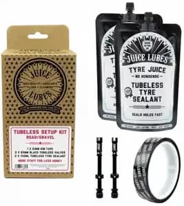 Набір безкамерки JUICE LUBES Road/Gravel, 21mm Tape, 65mm Valves, 280ml Sealant