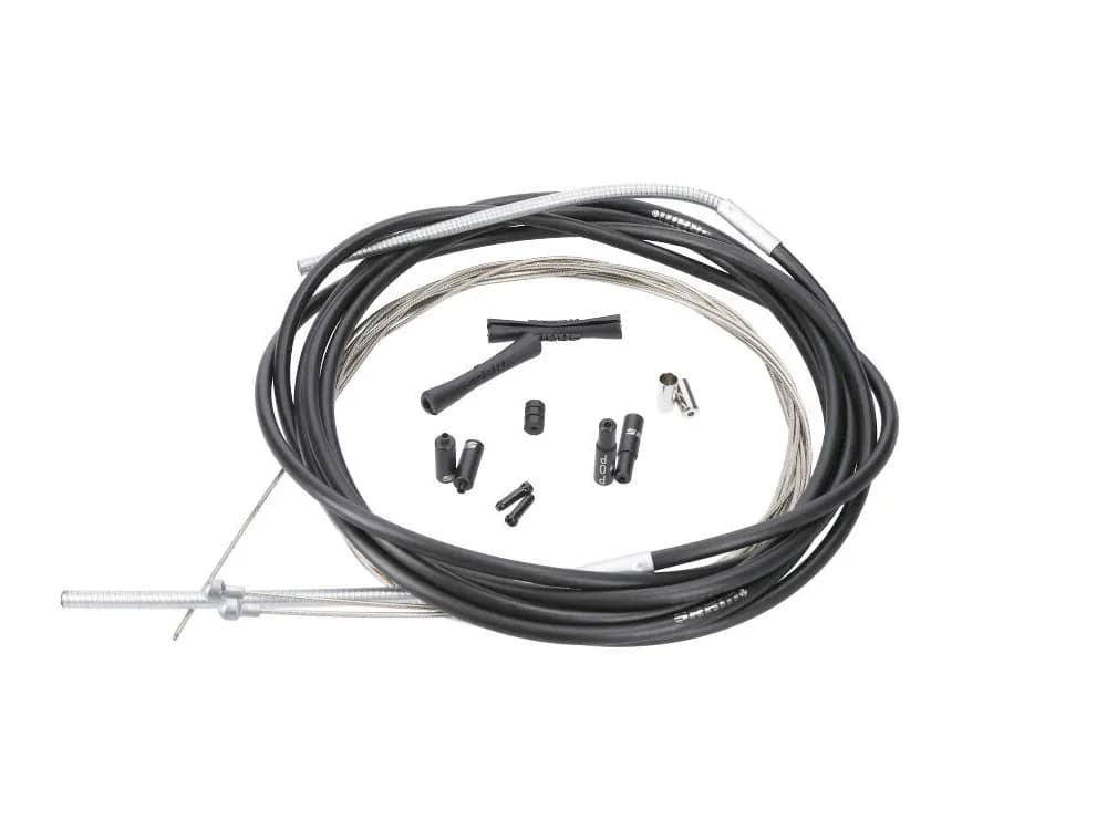 SRAM SlickWire XL Road Brake Cable Kit Black 5mm (1x 1350mm, 1x 2750mm 1.5mm coated cables, 5mm Kevlar® reinforced compression-free housing, ferrules, end caps, frame protectors)
