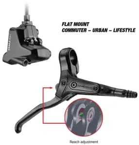 Дискові передні гідравлічні гальма TEKTRO HD-R280F Flat Mount, чорний