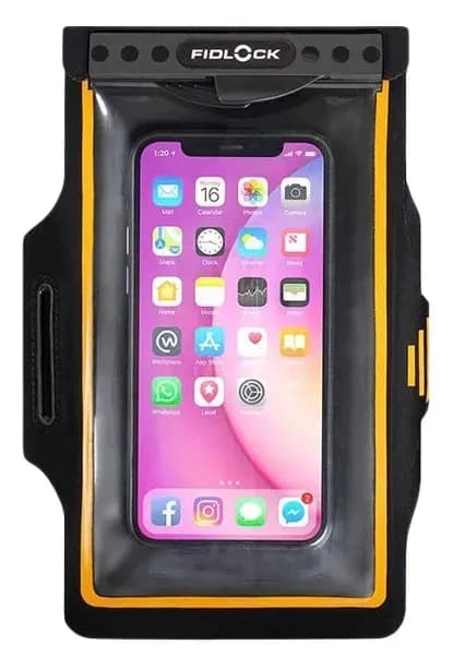 Гермосумка на руку FIDLOCK armband magnetic, прозорий / помаранчевий / чорний