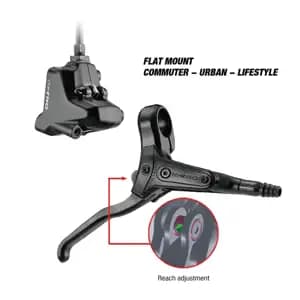 Дискові задні гідравлічні гальма TEKTRO HD-R280R Flat Mount, чорний