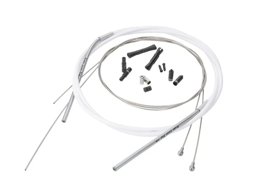 SRAM SlickWire Road Brake Cable Kit White 5mm (1x 850mm, 1x 1750mm 1.5mm coated cables, 5mm Kevlar® reinforced compression-free housing, ferrules, end caps, frame protectors)