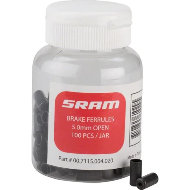 Кінцевик боудена SRAM Brake Ferrules 5.0mm Brass Open Black 100-count Jar