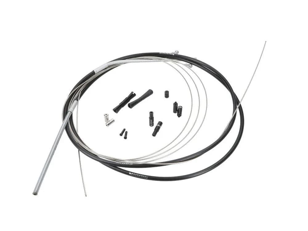 SRAM SlickWire Road Brake Cable Kit Black 5mm (1x 850mm, 1x 1750mm 1.5mm coated cables, 5mm Kevlar® reinforced compression-free housing, ferrules, end caps, frame protectors)