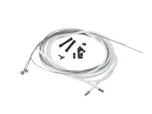 SRAM MTB Brake Cable Kit White 5mm (1x 1350mm, 1x 2350mm 1.5mm polished stainless steel cables, 5mm coil wound steel housing, ferrules, end caps, frame protectors)