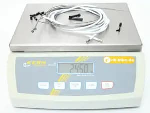 SRAM MTB Brake Cable Kit White 5mm (1x 1350mm, 1x 2350mm 1.5mm polished stainless steel cables, 5mm coil wound steel housing, ferrules, end caps, frame protectors)