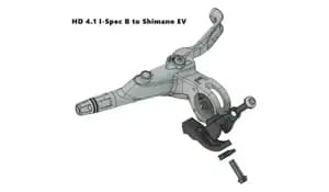 Адаптер гальмівної ручки TRP HD4.1 Ispec EV adapter лівий для Slate, Quadiem, Zurich, чорний