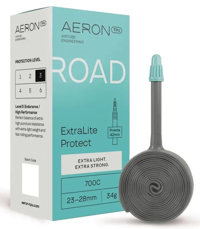 Камера AERON TPU Road ExtraLite Protect 34г 23-28 Presta 42 700C