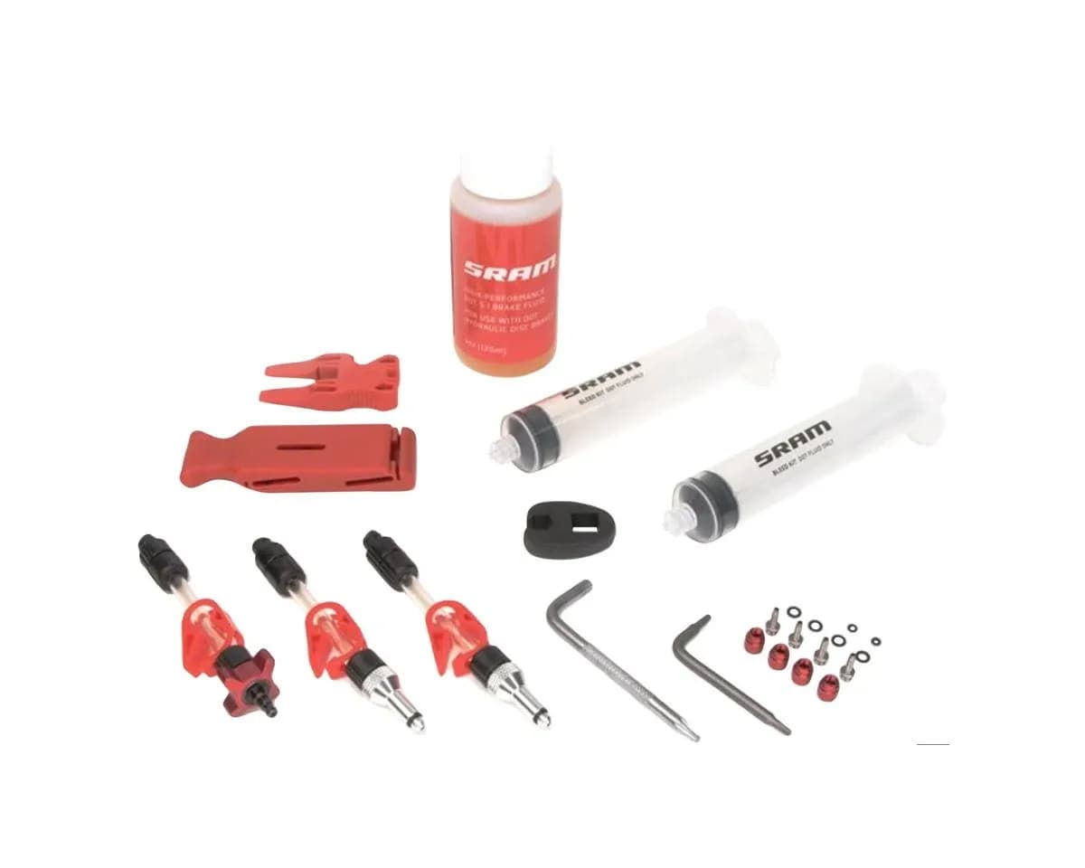 Інструмент SRAM Standard DOT Brake Bleed Kit (2 syringes/fittings, bleed blocks, Torx tool, crowfoot, Bleeding Edge Fitting, DOT5.1 hydraulic fluid) V2 - X0/ XX/ Guide/Level/Code/HydroRoad/G2