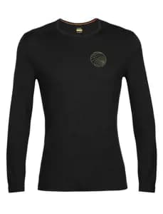 Термофутболка з довгим рукавом ICEBREAKER 200 Oasis LS Crewe Alps 3D MEN BLACK S