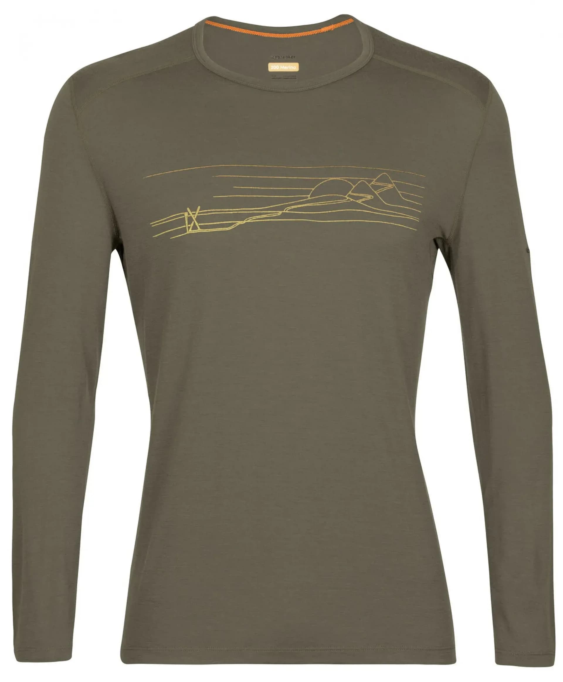 Термофутболка з довгим рукавом ICEBREAKER 200 Oasis LS Crewe Ski Stripes MEN LODEN S