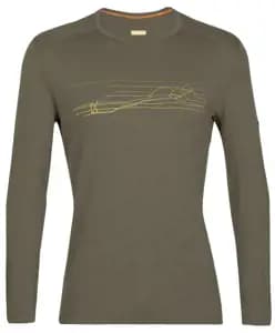 Термофутболка з довгим рукавом ICEBREAKER 200 Oasis LS Crewe Ski Stripes MEN LODEN S