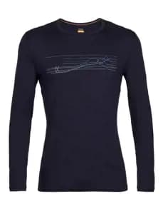 Термофутболка з довгим рукавом ICEBREAKER 200 Oasis LS Crewe Ski Stripes MEN MIDNIGHT S